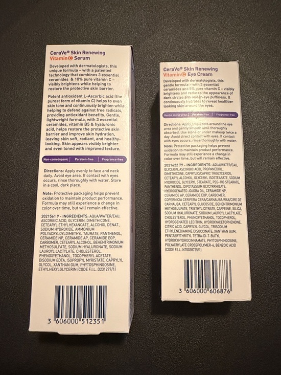 CeraVe Vitamin C Skin Renewing Serum 1 FL OZ & Eye Cream Duo - 0.5 FL OZ - Picture 3 of 8